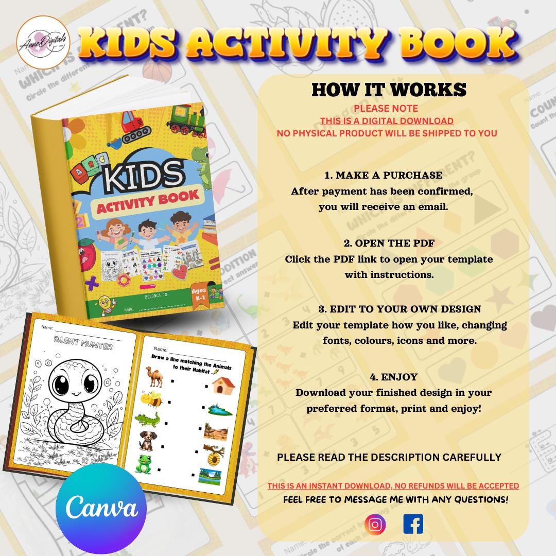 Interactive Learning Fun for Kids | Customizable Activity Book ...