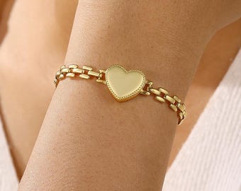 Gepersonaliseerde hart medaillon foto armband, aangepaste 2 foto's gegraveerde tekst armband voor haar, verjaardag Moederdag cadeau voor vrouw moeder oma