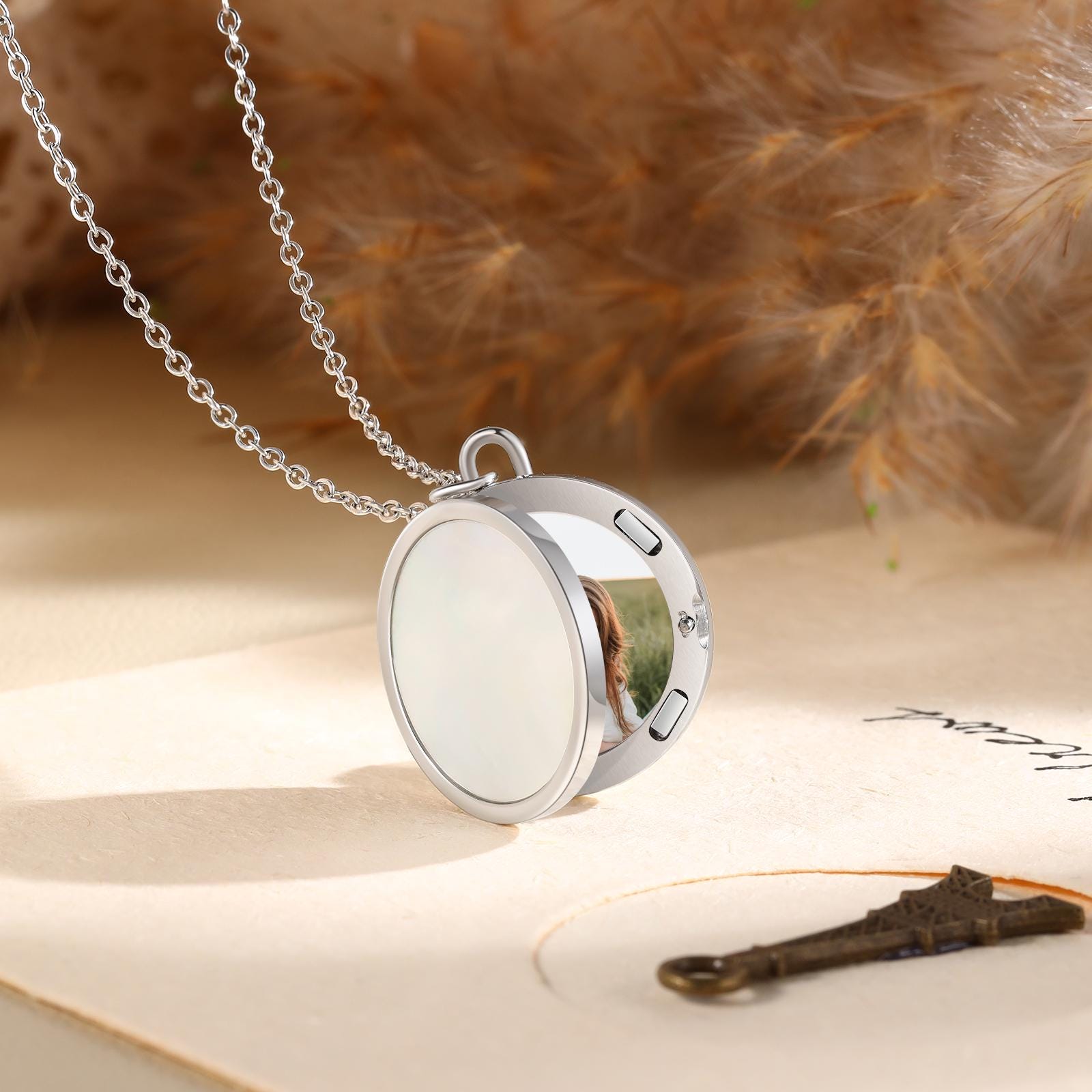 Personalized Photo Locket Necklace, Custom Picture Round Locket With ...