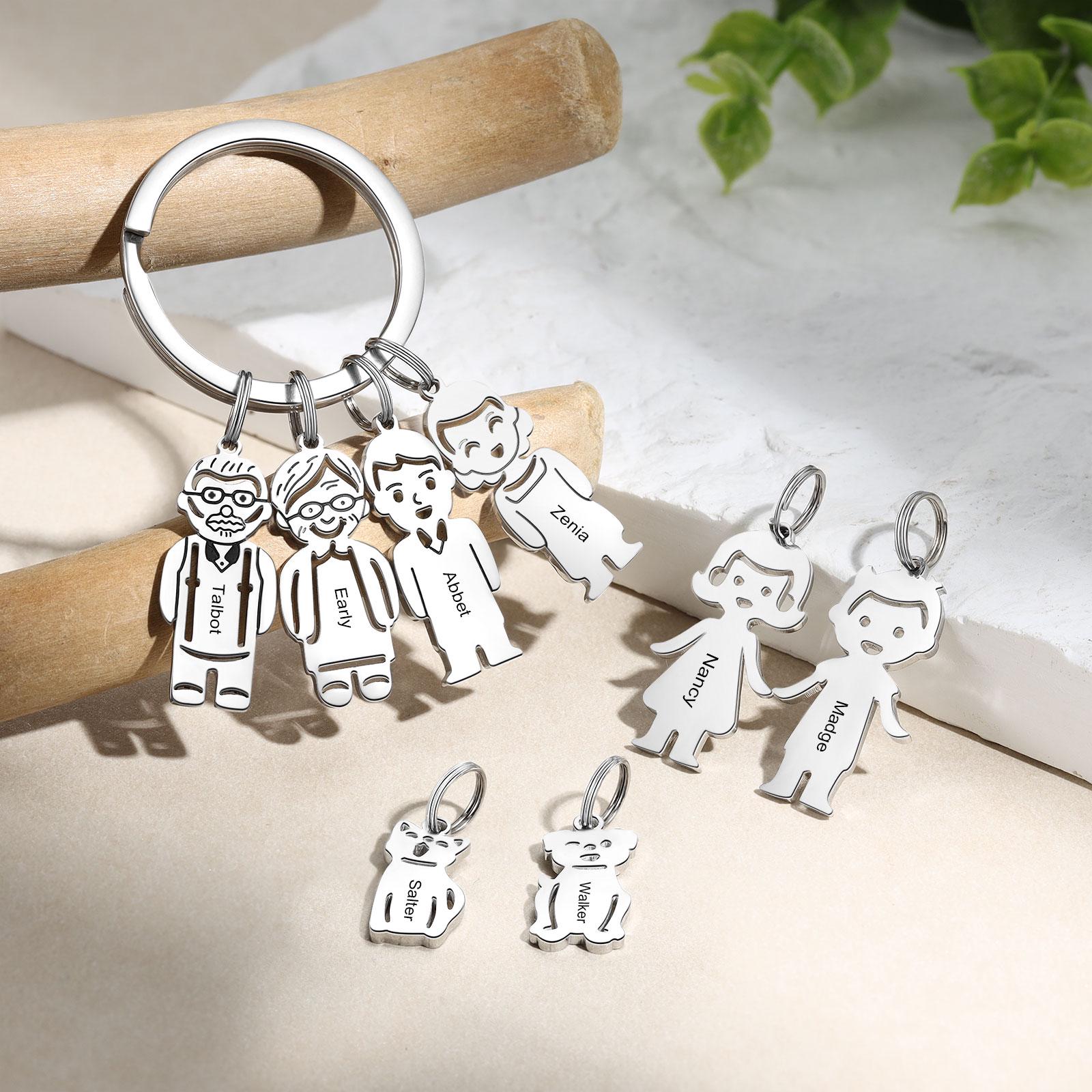 Portachiavi Per Nonna Da Nipote - Con Scritta Inglese - Acciaio Inox Con Sacchetto In Velluto - 4