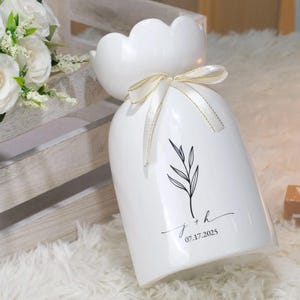 Custom Engagement Ceramic Flower Vase,Flower Vase for Wedding, Gift for Newlyweds,Wedding Anniversary Gift for Couples,Wedding Vase Gift