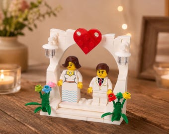 Personalisierte Gestaltung – Ehering, Verlobungsringbox, handgefertigt aus Legosteinen, Ringband