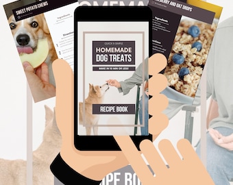 Dog Treats Recipe Book, Homemade Dog Treats, Healthy Dog Food Recipes, Cookbook For Dog Owners, Printable Recipe Book, Easy to Cook Recipe