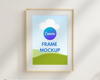 Canva Mockup | Canva frame | Canva Wall Art Mockup | Drag and Drop | Canva Frame Template | Wood Mockup Frame | frame mockup templat