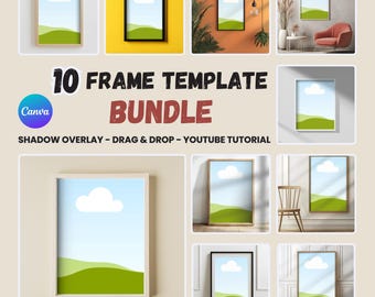 Frames Mockup Bundle | Canva Mockup | Canva frame | Canva Wall Art Mockup | Canva Frame Template | Wood Mockup Frame | frame mockup templat