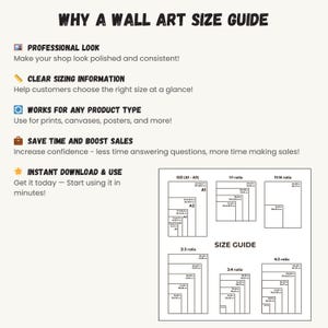 Wall Art Size Guide, Art Ratio Chart, Print Size Comparison, Poster Size Guide, Canva Editable Template for Prints image 4