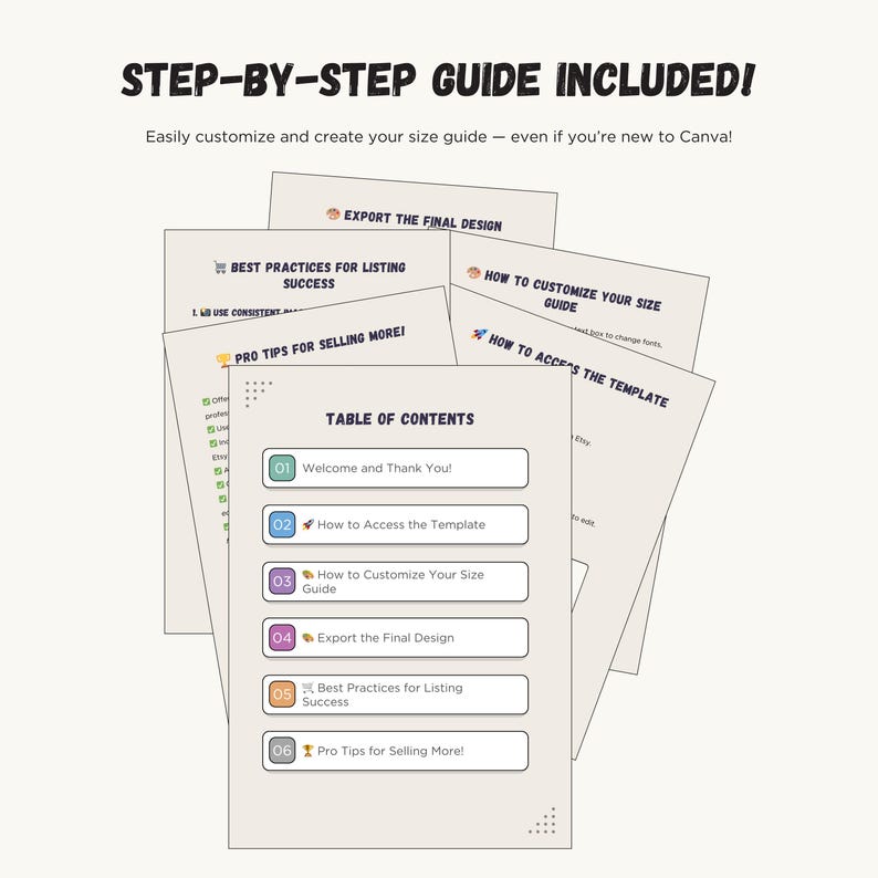 a set of five sheets of paper with the text step - by - step guide