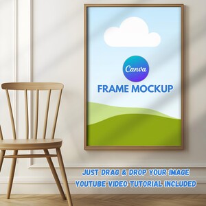 Canva Mockup | Canva frame | Canva Wall Art Mockup | Drag and Drop | Canva Frame Template | Wood Mockup Frame