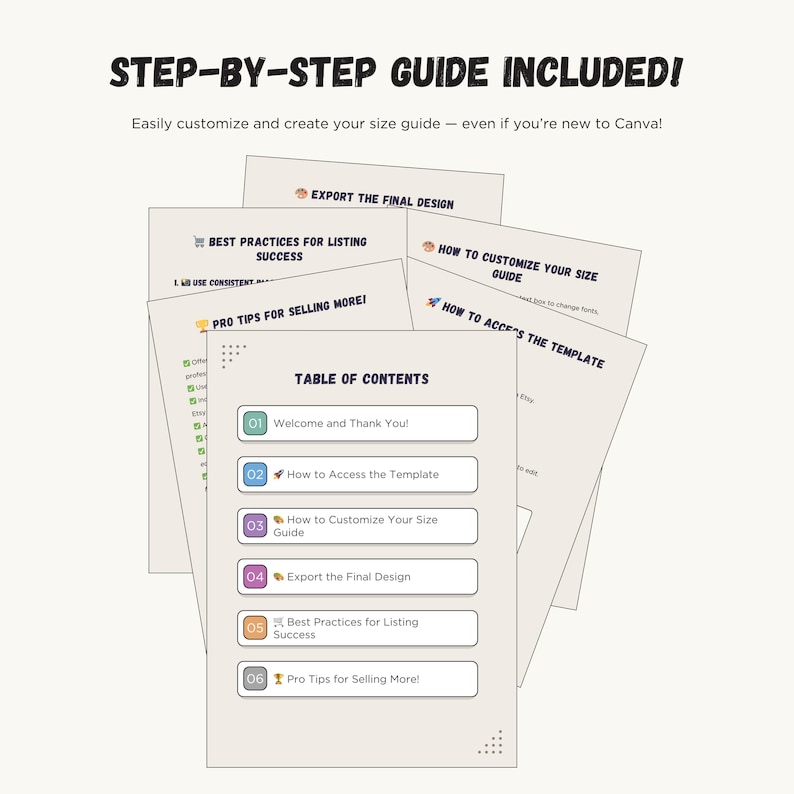 a set of five sheets of paper with the text step - by - step guide