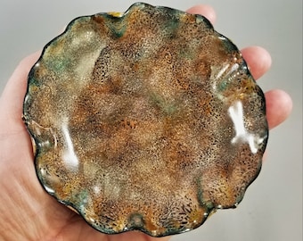Enamel Dish | Small Abstract Enameled Copper Bowl | Ring Bowl | Trinket Bowl | Medium Enamel Copper Ring Dish | Decorative Bowl | Soap Bowl