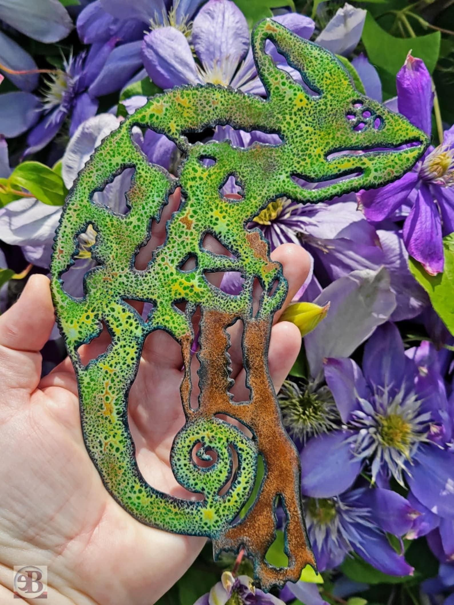 Lizard Metal Wall Art Shadowbox Enameled Copper Lizard Art Etsy UK