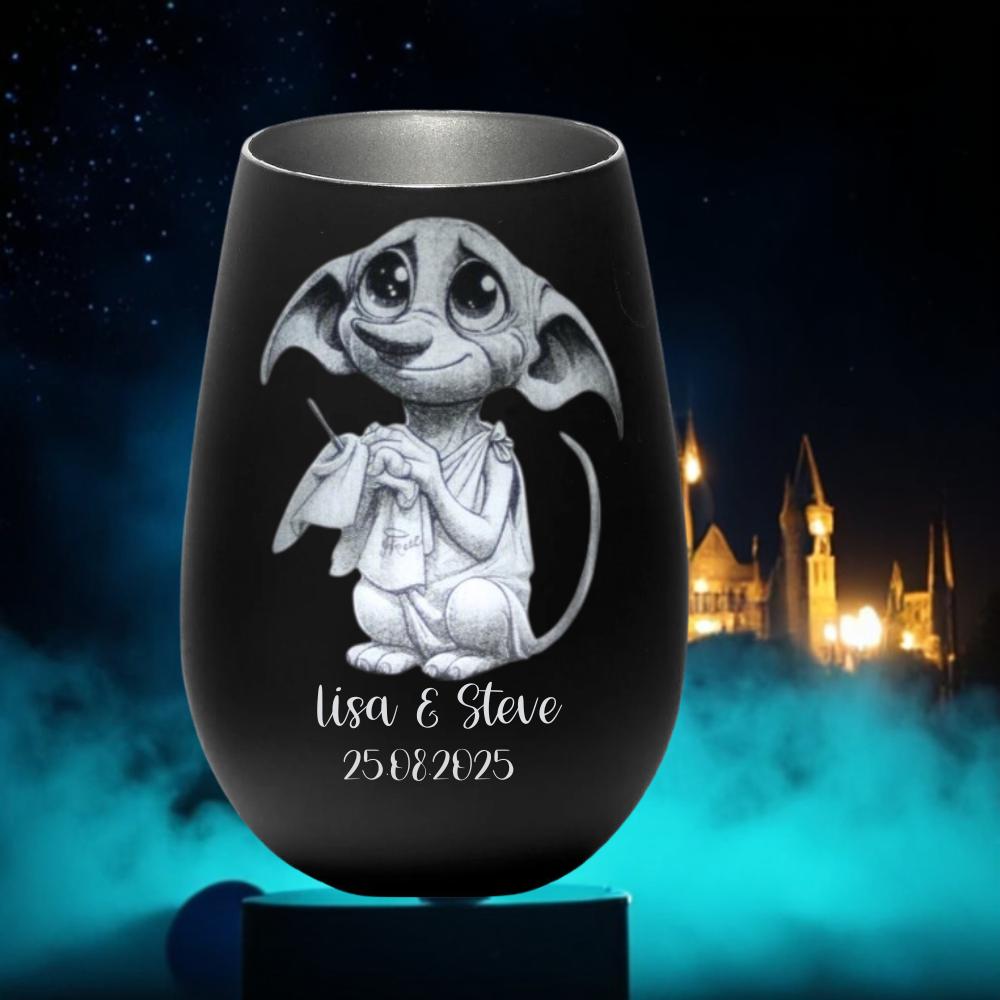 Zauberhaftes personalisiertes Hauself Dobby Windlicht für Couples, exklusives Geschenk für Hochzeit, Verlobung, Muttertag, Geburtstag