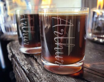 Engraved whisky/rum glass with name, a special gift for the bar, men, exclusive gift idea for Father's Day, birthday, wedding
