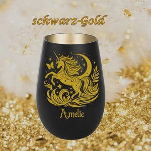 Magical personalized unicorn lantern made of glass with individual engraving, unique birthday gift for girls,
