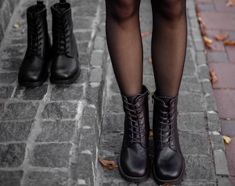 【保障できる】 Leather Black ANGIOLINI ENZO Chic 80s VINTAGE Lace Ankle up 靴