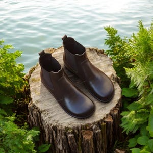 Leather Chelsea boots for women Wide Toe Box | Custom Anatomical Zero Drop Shoes | Casual Shoes flat sole | Classic Chelsea boots women