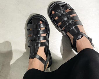 Gladiator sandals women - wide toe box barefoot style sandals women | fisherman sandals leather | anatomical handmade custom any color shoes
