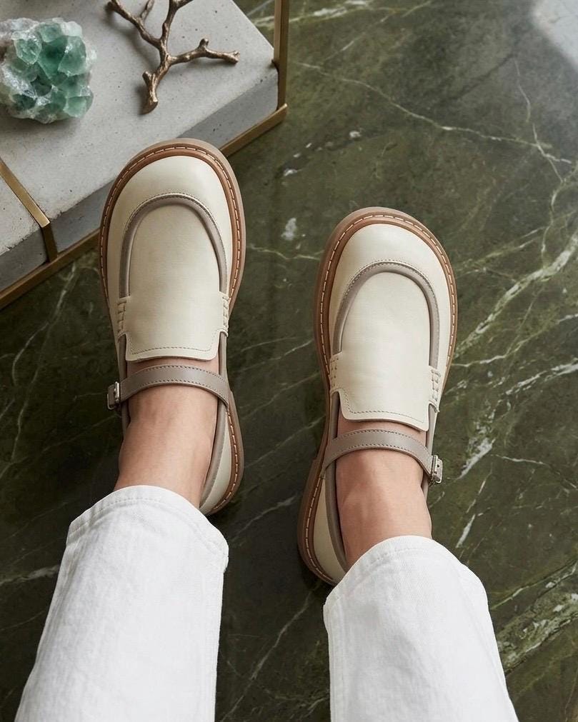 Designer Cow Print Leather Loafers | Wide Toe Box Shoes Women