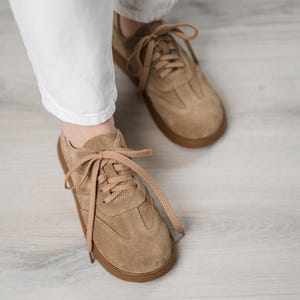 Gray Suede Sneakers | Wide Toe Box Shoes Women | Anatomical Handmade Sneakers | Colorful Leather Shoes | Barefoot Style Trainers Women image 11