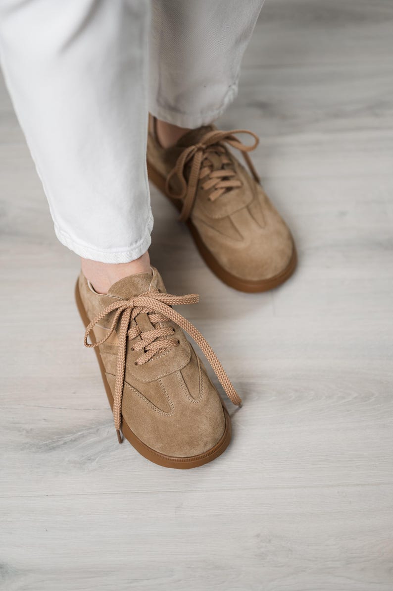 Gray Suede Sneakers | Wide Toe Box Shoes Women | Anatomical Handmade Sneakers | Colorful Leather Shoes | Barefoot Style Trainers Women image 11