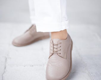 Women's leather derby shoes lace-up shoes | oxford wide toe box shoes women | leather loafers womens dress shoes | anatomical custom shoes