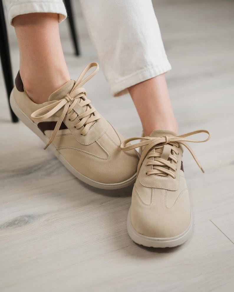 Gray Suede Sneakers | Wide Toe Box Shoes Women | Anatomical Handmade Sneakers | Colorful Leather Shoes | Barefoot Style Trainers Women image 15