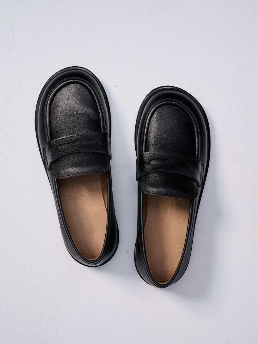 Leather Black Loafers - wide toe box shoes women | barefoot style Loafers women soft comfort | handmade anatomical flat shoes | custom shoes
