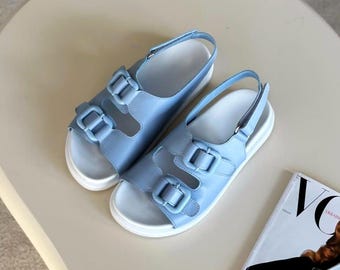 Womens leather hook and loop strap sandals | wide toe box shoes women | summer womens wide fit sandals | handmade custom any color shoes