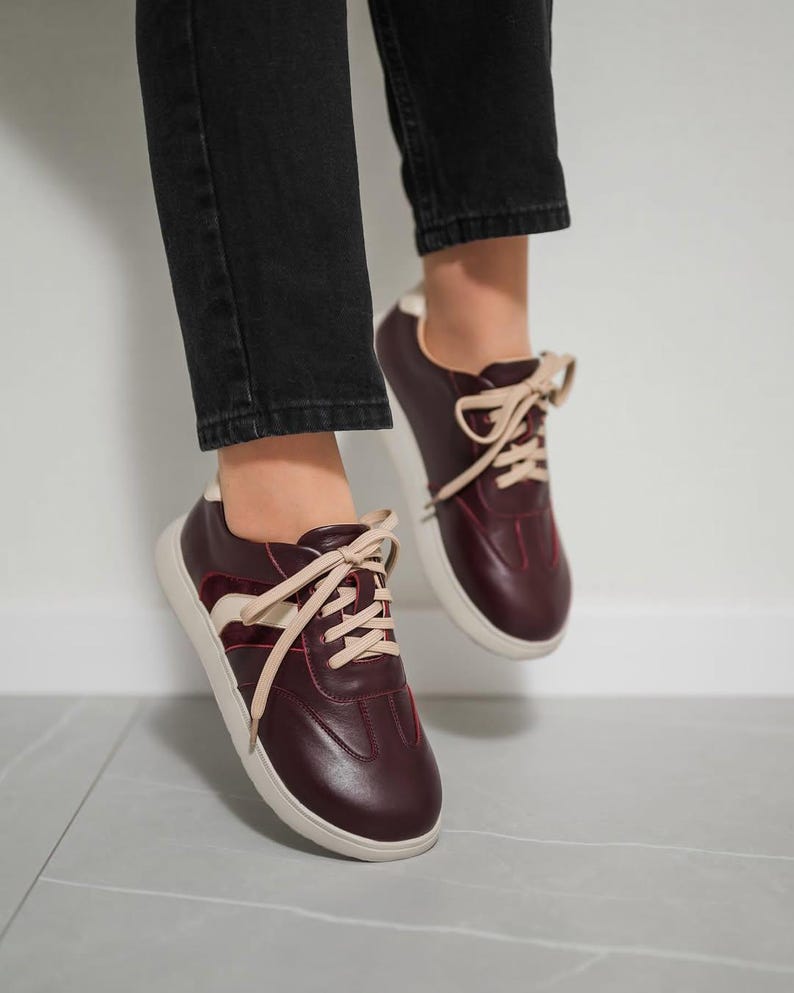 Gray Suede Sneakers | Wide Toe Box Shoes Women | Anatomical Handmade Sneakers | Colorful Leather Shoes | Barefoot Style Trainers Women image 8
