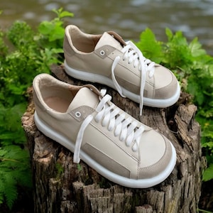 Wide Toe Box leather sneakers women | anatomical zero drop shoes | custom wide toe sneakers | flats shoes women