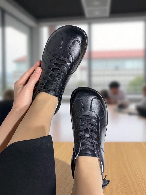 Black Leather Sneakers - Wide Toe Box Shoes Women | Anatomical Sneakers | Handmade Custom Any Color Shoes - Etsy Black Leather Sneakers - Wide Toe Box Shoes Women | Anatomical Sneakers | Handmade Custom Any Color Shoes - Etsy