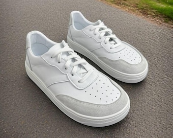 Leather Sneakers womens wide width wide toe box | genuine leather womens shoes | classic anatomical sneakers