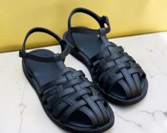 Lightweight Womens Leather Sandals | Wide Toe Box Shoes Women | Barefoot Style Anatomical Footwear | Handmade Custom Color Shoes