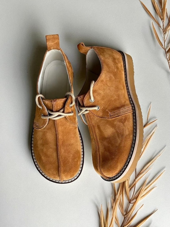 Suede lace-up oxford wide toe box shoes women Leather loafers shoes women  custom handmade anatomical shoes any color
