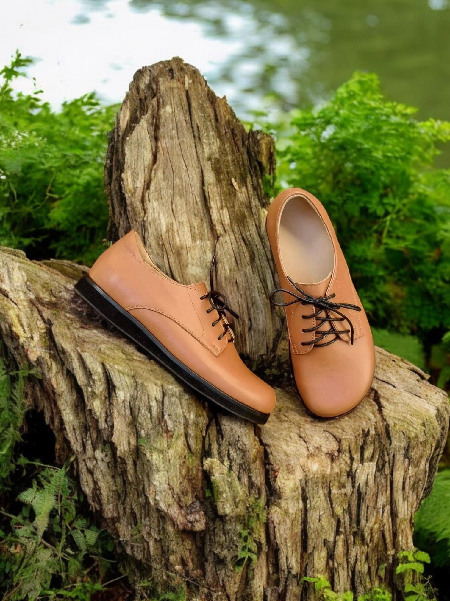 wide toe box dress shoes for women Soft Leather Lace-up Comfortable 38 / Coffee The square Horizon, Women's Wide Toe Box