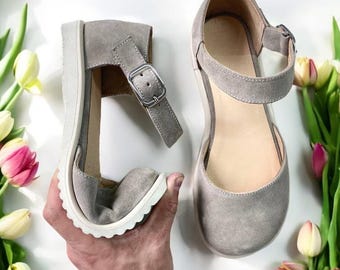 Leather Ballet Flats Shoes Barefoot sandals Wide Toe box womens | summer flat sandals | women dress shoes | handmade custom any color shoes