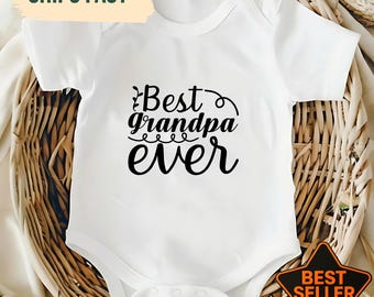 Lindo body de bebé "El mejor abuelo del mundo", anuncio de embarazo para el nuevo abuelo, regalo divertido para abuelo, regalo para baby shower