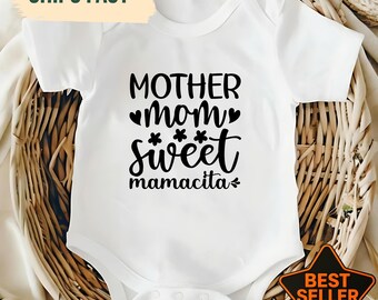 Lindo body de bebé "Sweet Mamacita", regalo para baby shower, regalo para mamá primeriza, conjunto para la salida del hospital del recién nacido, regalo para anunciar el embarazo.