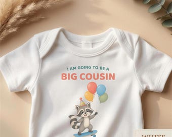 Body "Diventerò un cugino maggiore", completo, annuncio di arrivo del cugino maggiore, rivelazione del sesso del bambino, regalo carino per baby shower