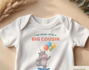 Body "Diventerò un cugino maggiore", completo, annuncio di gravidanza, regalo per il futuro cugino, rivelazione della nascita del bambino