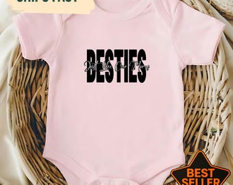 Lindo body de bebé "Mejores amigas como nuestras mamás", regalo divertido para baby shower, anuncio de embarazo para mejores amigas, regalo para mamá primeriza, recién nacido