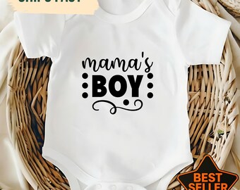 Lindo body de bebé "El niño de mamá", conjunto para recién nacido para la salida del hospital, regalo para baby shower, regalo para la nueva mamá, recuerdo para el pequeño hijo.