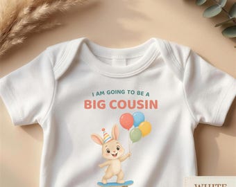 Body "Diventerò un cugino maggiore", completo, annuncio del sesso del bambino, grazioso completino per neonato, idee regalo per baby shower