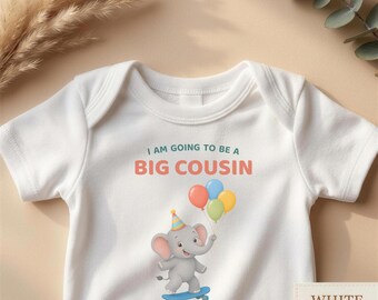 Body "Diventerò un cugino maggiore", completo, annuncio di gravidanza, regalo per il cugino maggiore, baby shower, regalo per neonato