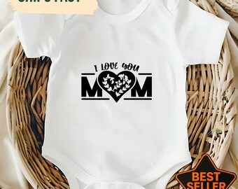Linda camiseta "Te amo mamá", regalo del Día de la Madre para mamá, camiseta "La mejor mamá del mundo", regalo de cumpleaños para ella, regalo para mamá primeriza, linda camiseta para mamá