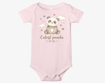 Body de bebé adorable con la frase "El panda más lindo de todos", conjunto de recién nacido con estampado de panda en acuarela, regalo para baby shower, body para bebé amante de los pandas, regalo para mamá primeriza.