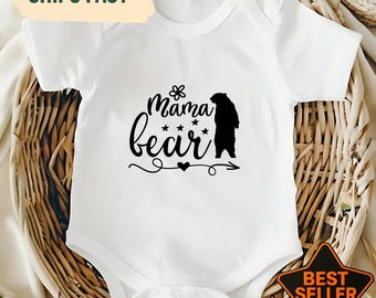Lindo body de bebé "Mamá Osa", conjunto para recién nacido para la salida del hospital, regalo para baby shower, regalo para mamá primeriza, recuerdo del pequeño cachorro, idea para revelar la fecha de nacimiento.