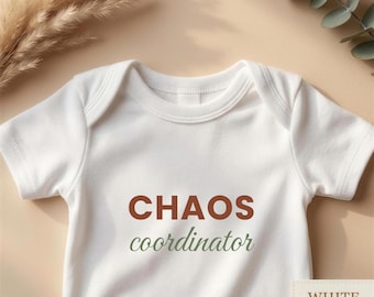 Body "Coordinatore del Caos", divertente e carino per neonati, regalo per baby shower, regalo per neomamma, morbido cotone.