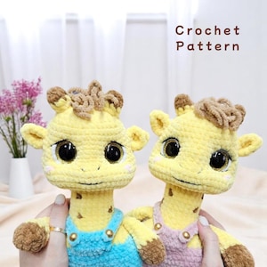 Giraffe in Overall Crochet Pattern PDF, Amigurumi Giraffe Tutorial, Cute Giraffe Amigurumi, DIY Giraffe Toy Pattern