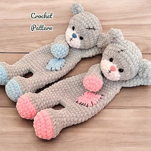 Crochet bear snuggler pattern Bear lovey pattern for kids Amigurumi bear cuddle toy pattern